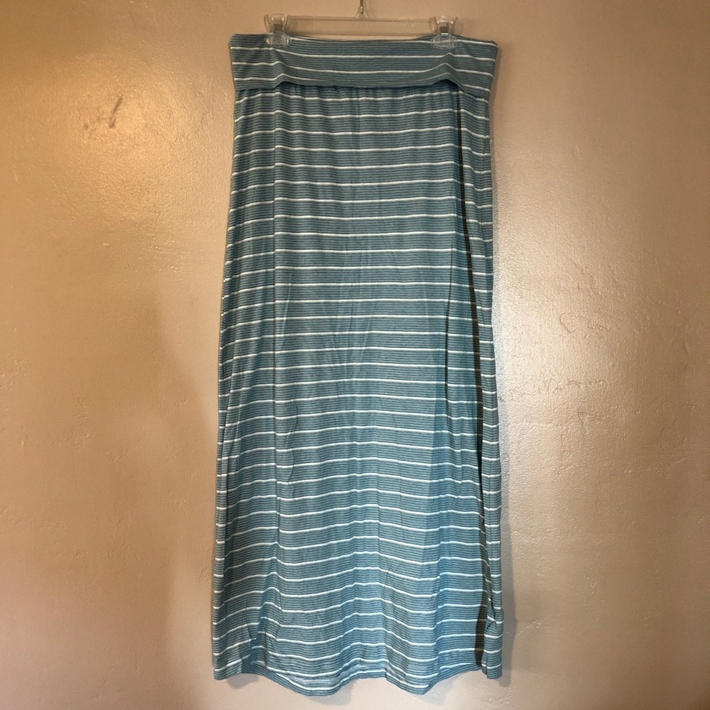 Quiksilver Women’s Blue & White Stripe Maxi Skirt